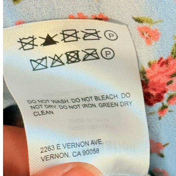 Reformation Bristol Blue Floral Puff Sleeve Smocked Mini Dress Petunia Sz Small - Picture 8 of 8